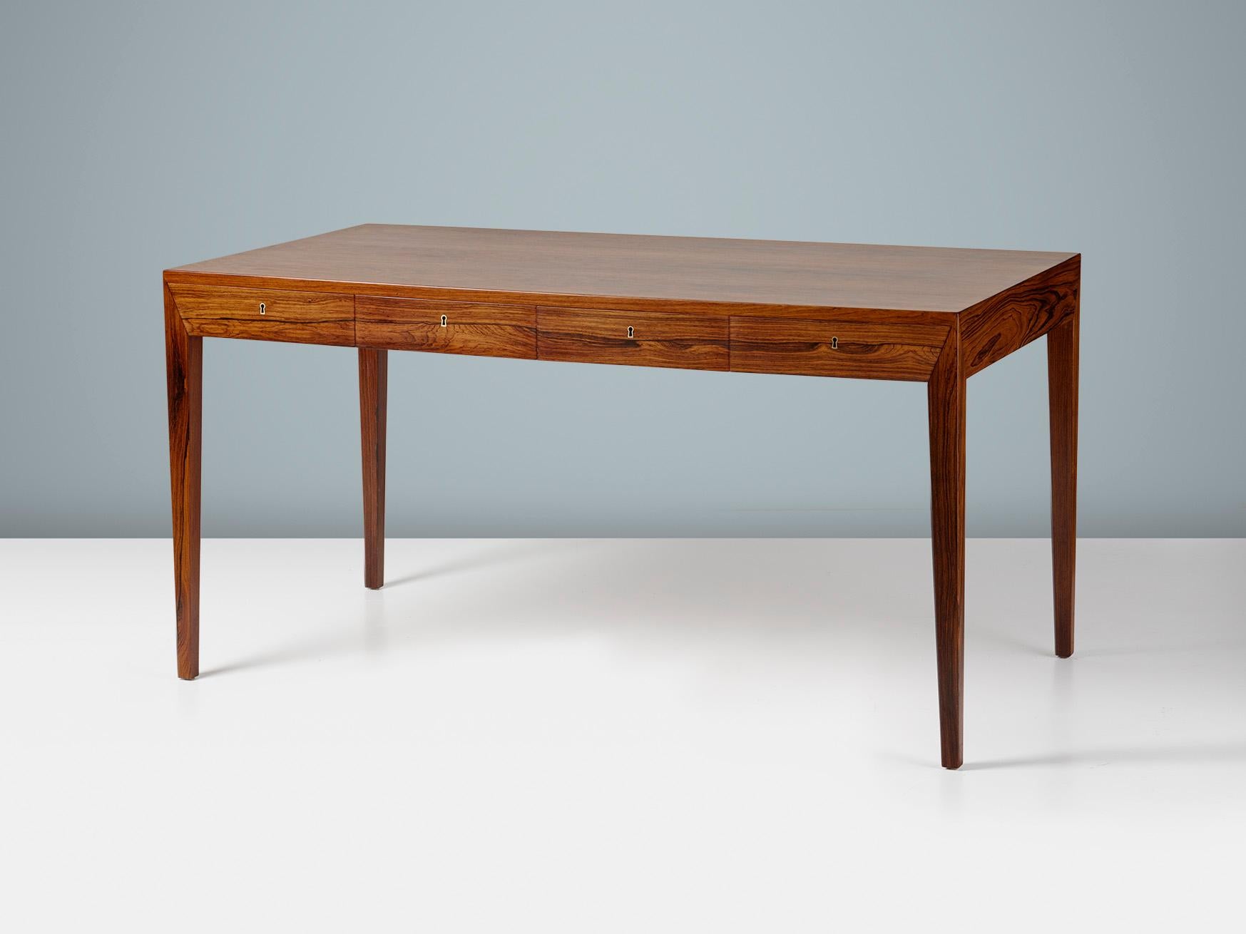 Severin Hansen 1950s Danish Rosewood Writing Desk In Good Condition For Sale In London, England