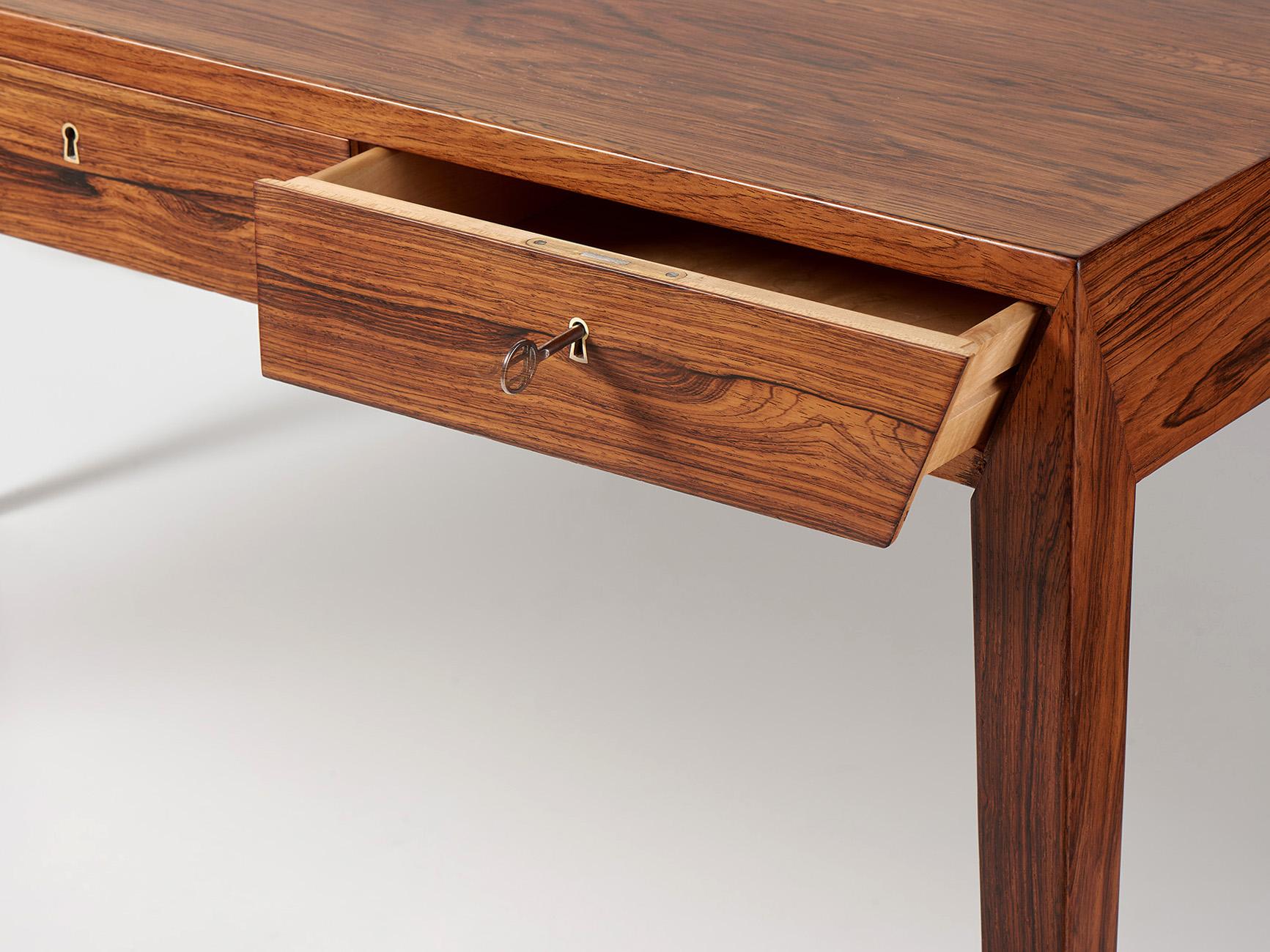Mid-20th Century Severin Hansen 1950s Danish Rosewood Writing Desk For Sale