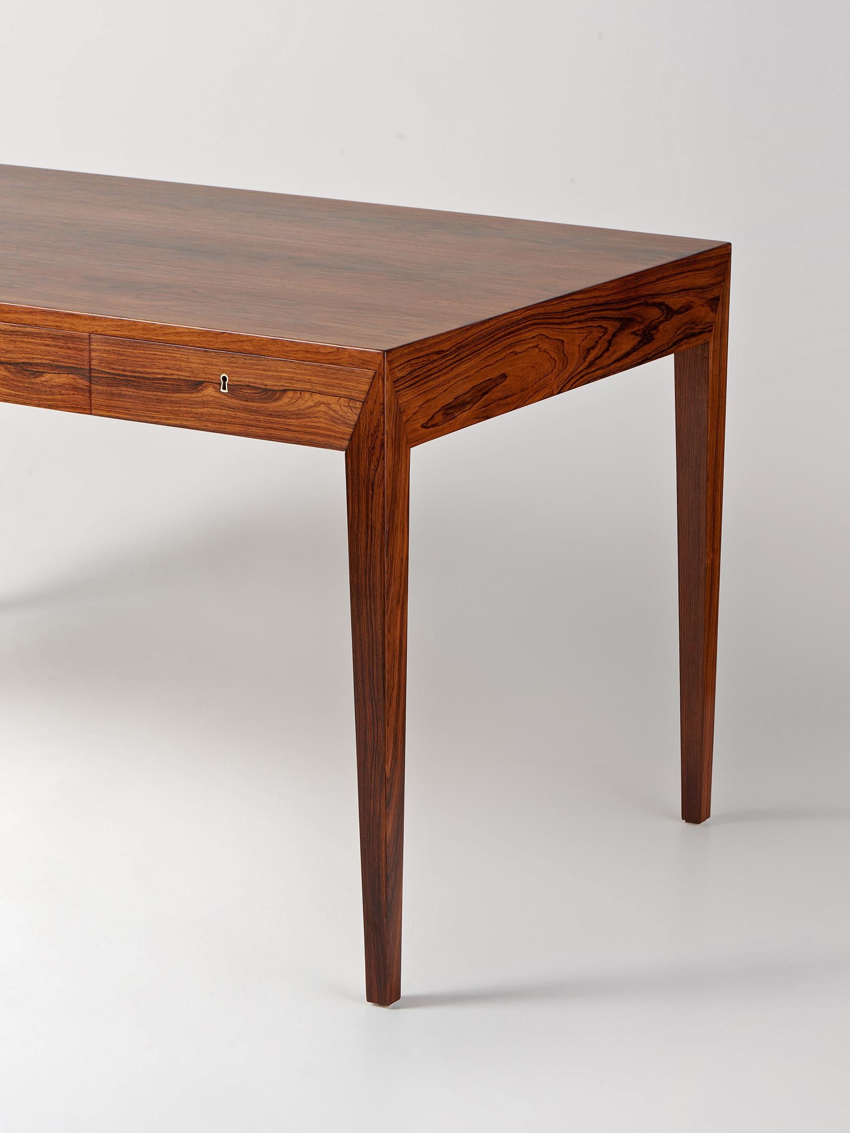 Severin Hansen 1950s Danish Rosewood Writing Desk For Sale 1