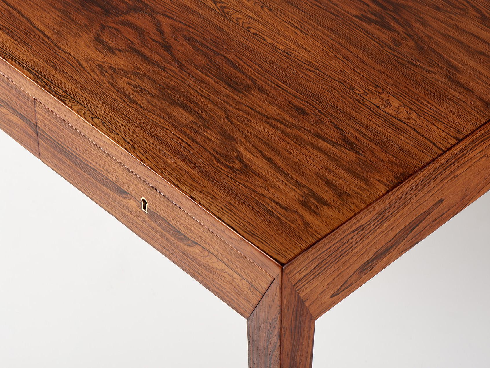 Severin Hansen 1950s Danish Rosewood Writing Desk For Sale 3