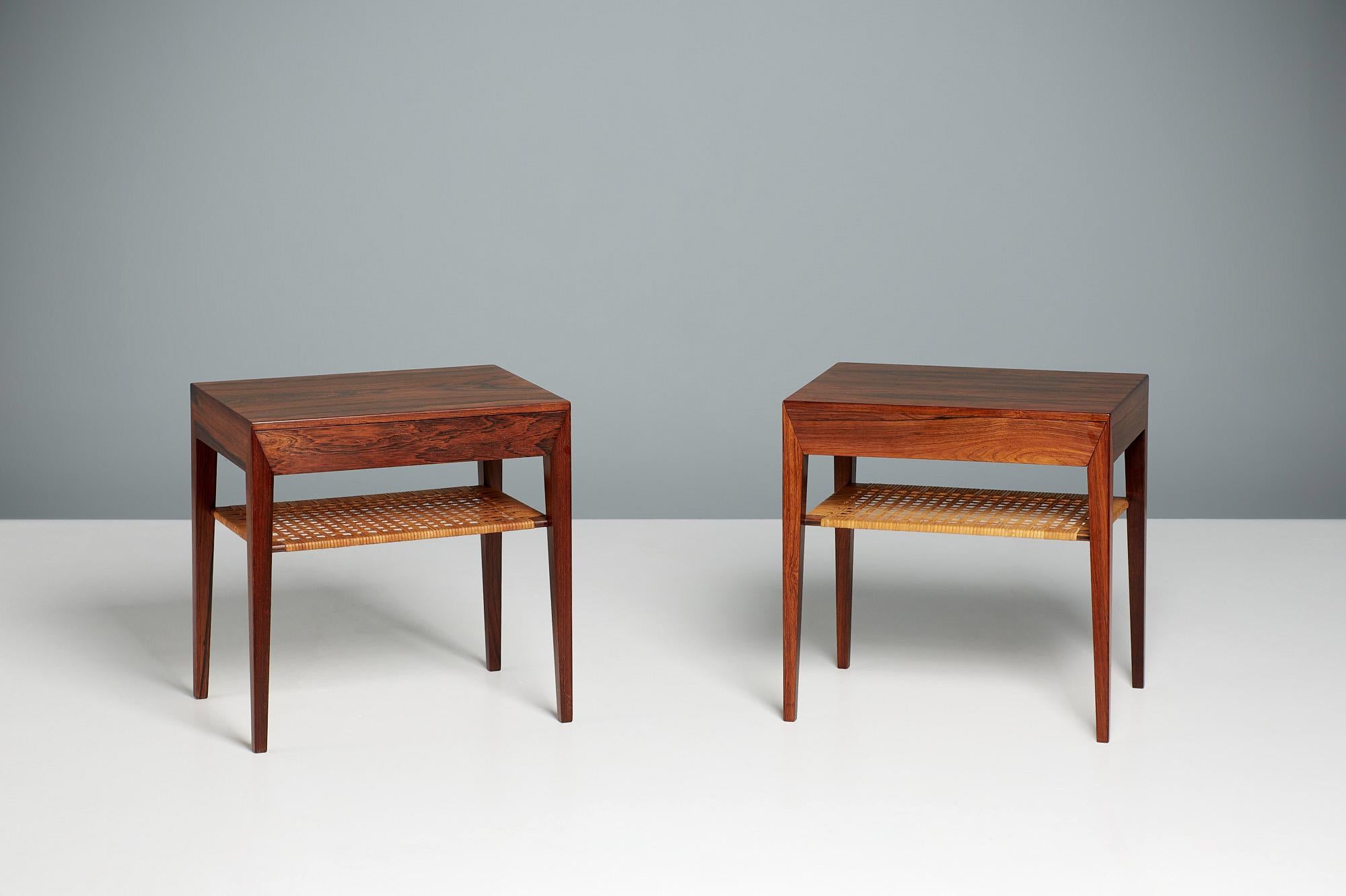Severin Hansen 1950s Rosewood Nightstands In Good Condition For Sale In London, GB