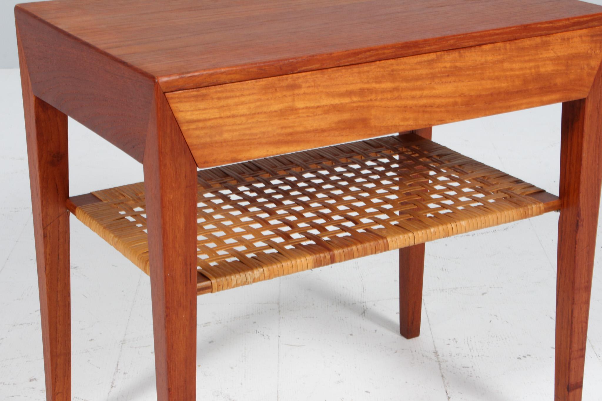 Scandinavian Modern Severin Hansen Bedside Table by Haslev Møbelsnedkeri in Denmark For Sale