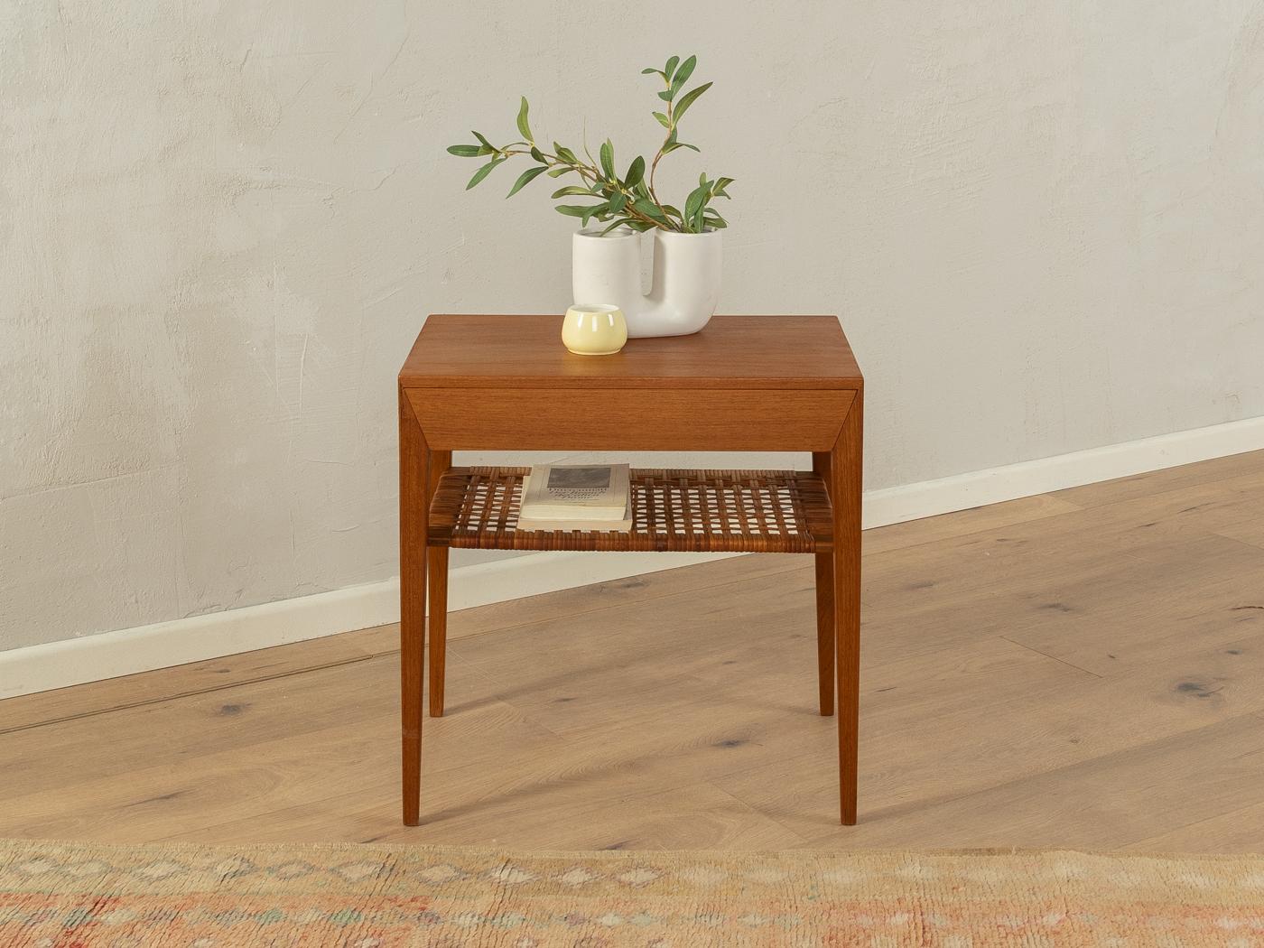 Danish Severin Hansen bedside table with drawer, 1950s For Sale