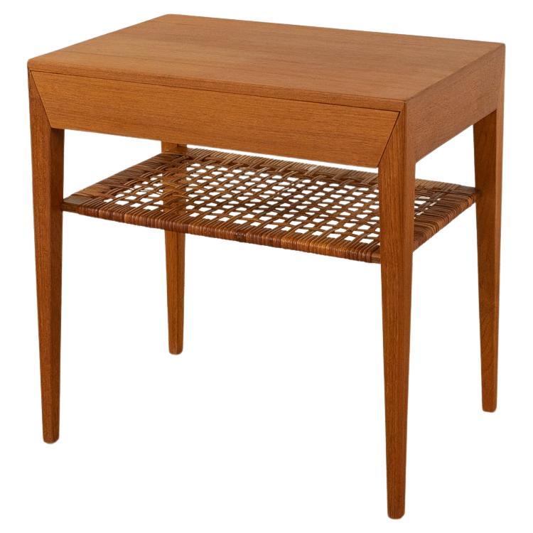 Severin Hansen bedside table with drawer, 1950s For Sale