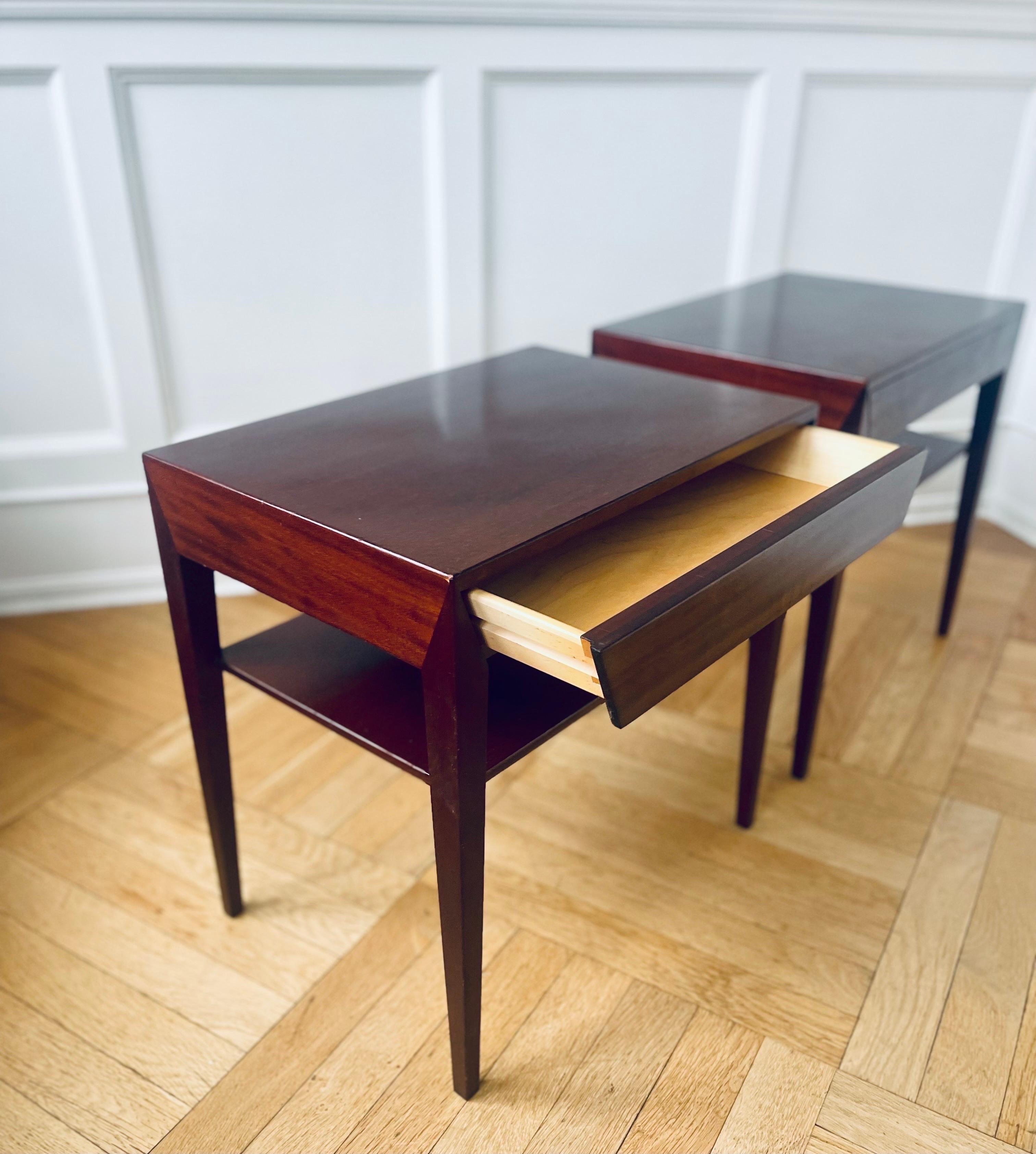 Stained Severin Hansen Bedside Tables in Mahogany, Denmark 1950s For Sale