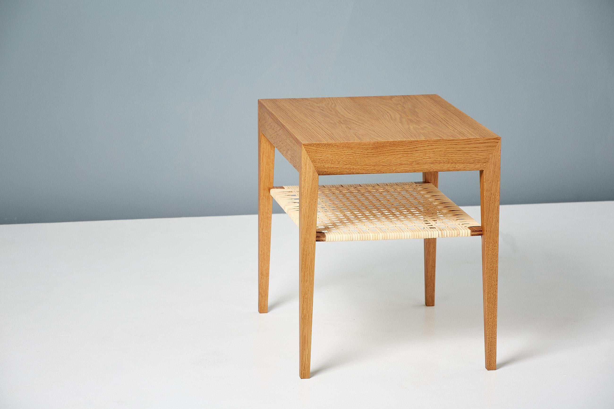 Severin Hansen Bedside Tables with Rattan Shelf For Sale 3