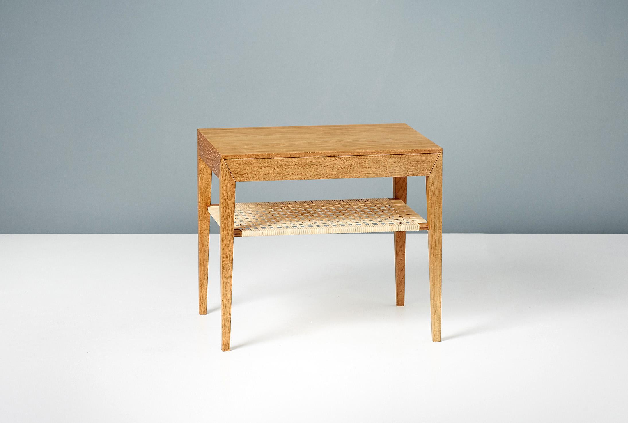 Severin Hansen Bedside Tables with Rattan Shelf For Sale 5