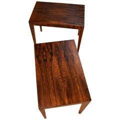 Severin Hansen Brazilian Rosewood Nightstands for Haslev Møbelsnedkeri