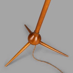 Severin Hansen "Bridge" Floor Lamp with Le Klint Shade, Denmark, 1950s