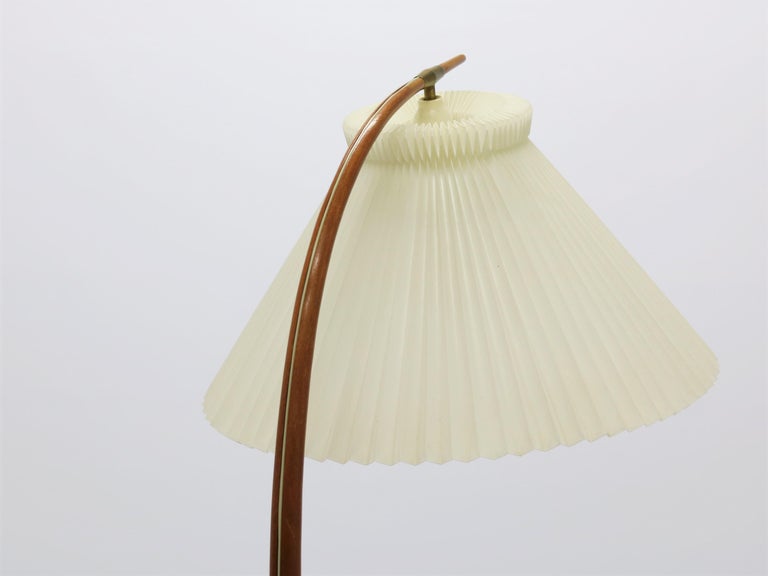 Severin Hansen "Bridge" Floor Lamp with Le Klint Shade, Denmark, 1950s ...