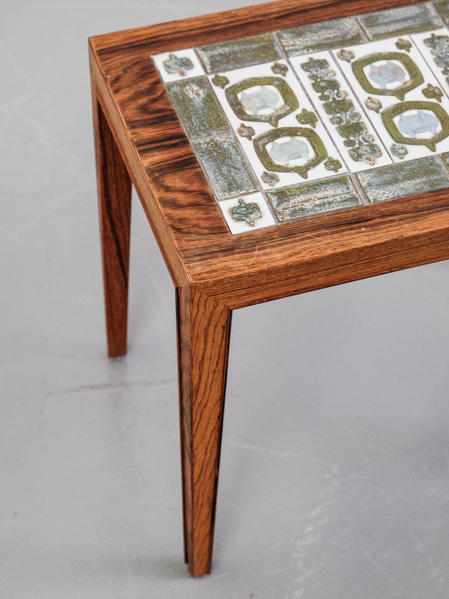 Scandinavian Modern Severin Hansen Coffee Table with Ceramic Tile Top, 1960s