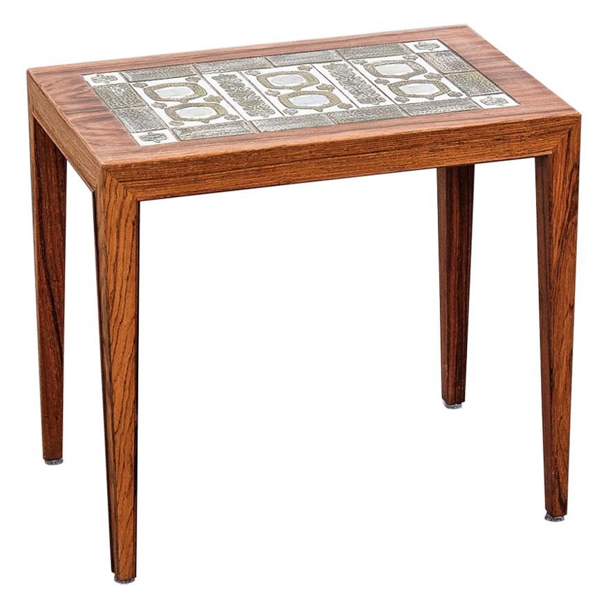 Severin Hansen Coffee Table with Ceramic Tile Top, 1960s