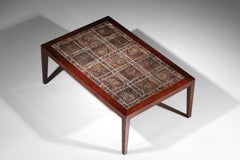 Severin Hansen Danish coffee table in wood and porcelain