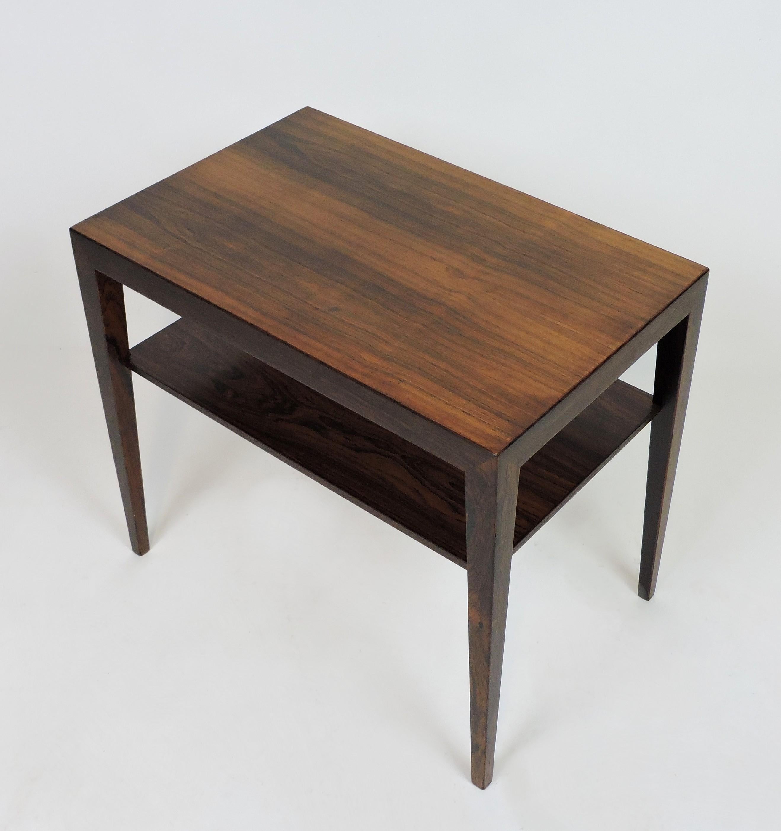 Severin Hansen Danish Modern Rosewood End Table or Night Stand 10