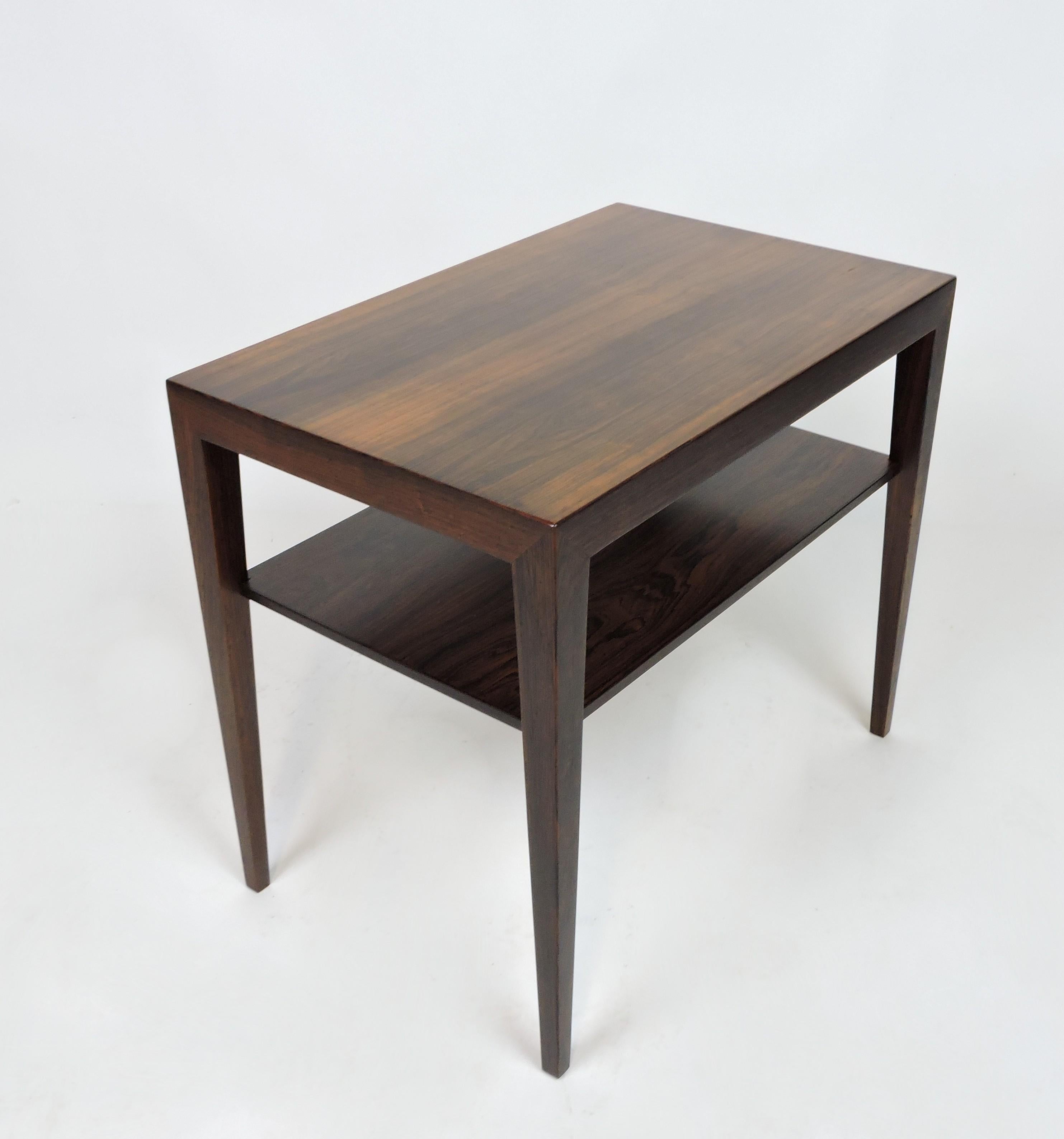 Severin Hansen Danish Modern Rosewood End Table or Night Stand In Good Condition In Chesterfield, NJ