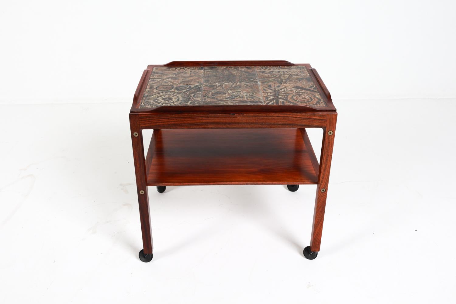Severin Hansen Danish Rosewood Serving Cart w/ Royal Copenhagen Tiles C.1970's For Sale 1