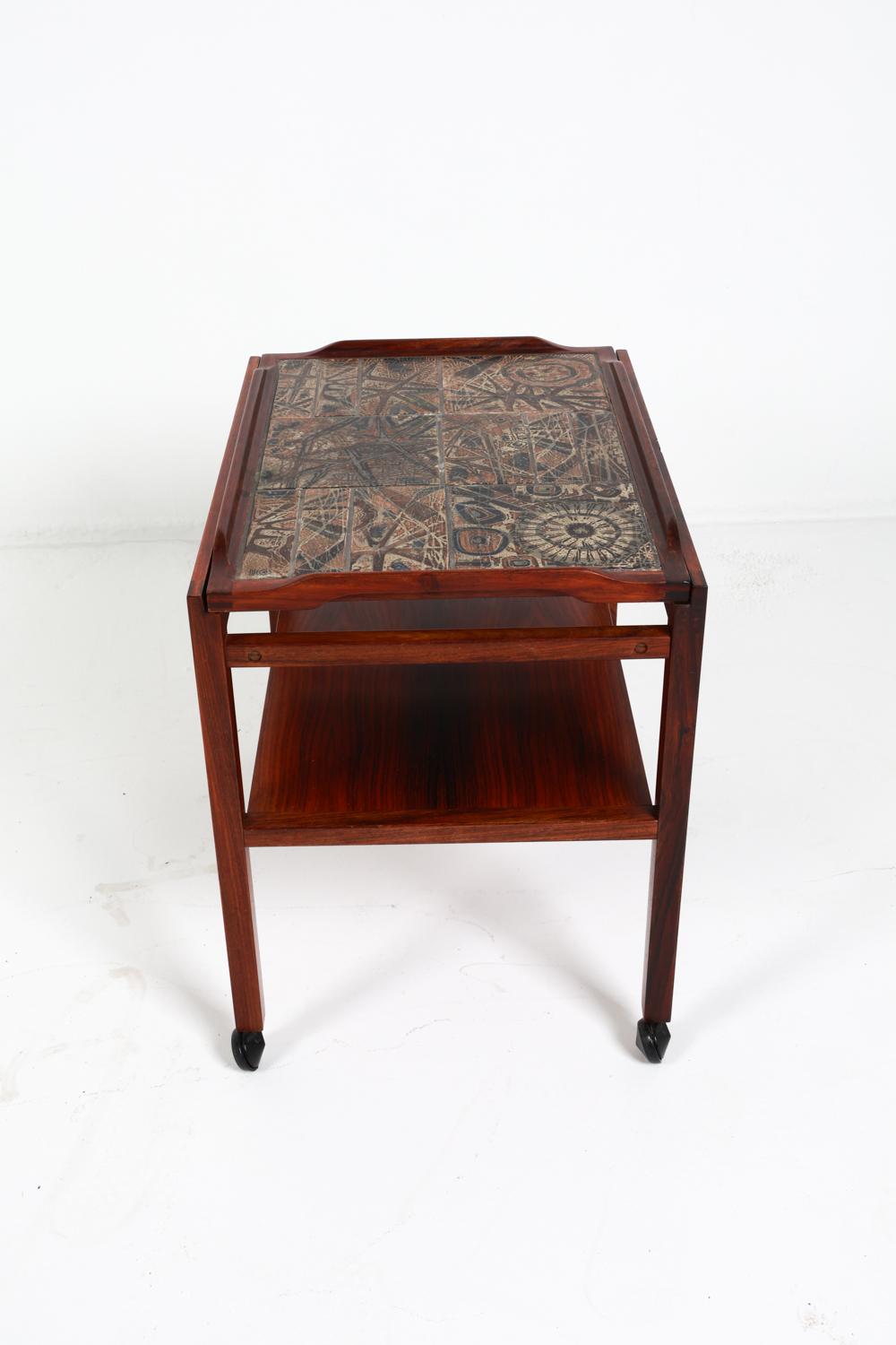 Severin Hansen Danish Rosewood Serving Cart w/ Royal Copenhagen Tiles C.1970's For Sale 2