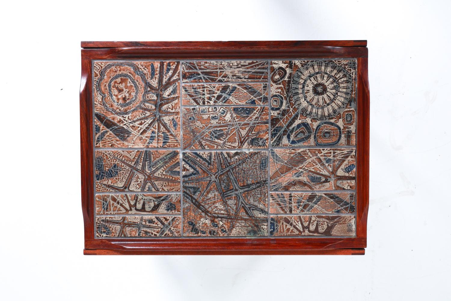 Severin Hansen Danish Rosewood Serving Cart w/ Royal Copenhagen Tiles C.1970's For Sale 3