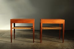 Severin Hansen Danish Teak and Cane Nightstands, 1960s