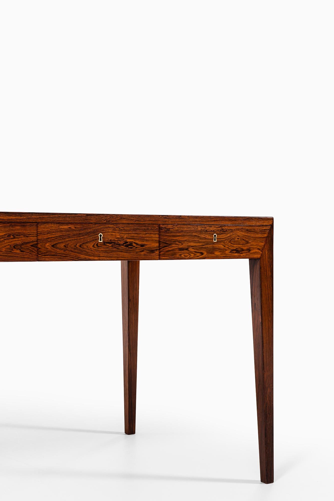 Mid-20th Century Severin Hansen Desk in Rosewood by Haslev Møbelsnedkeri in Denmark