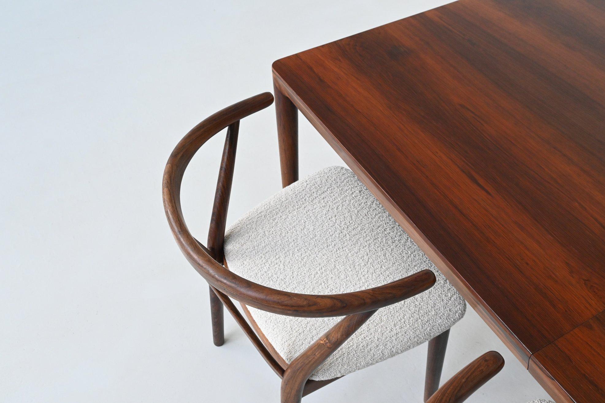 Severin Hansen dining table in rosewood Haslev Denmark 1960 en vente 6