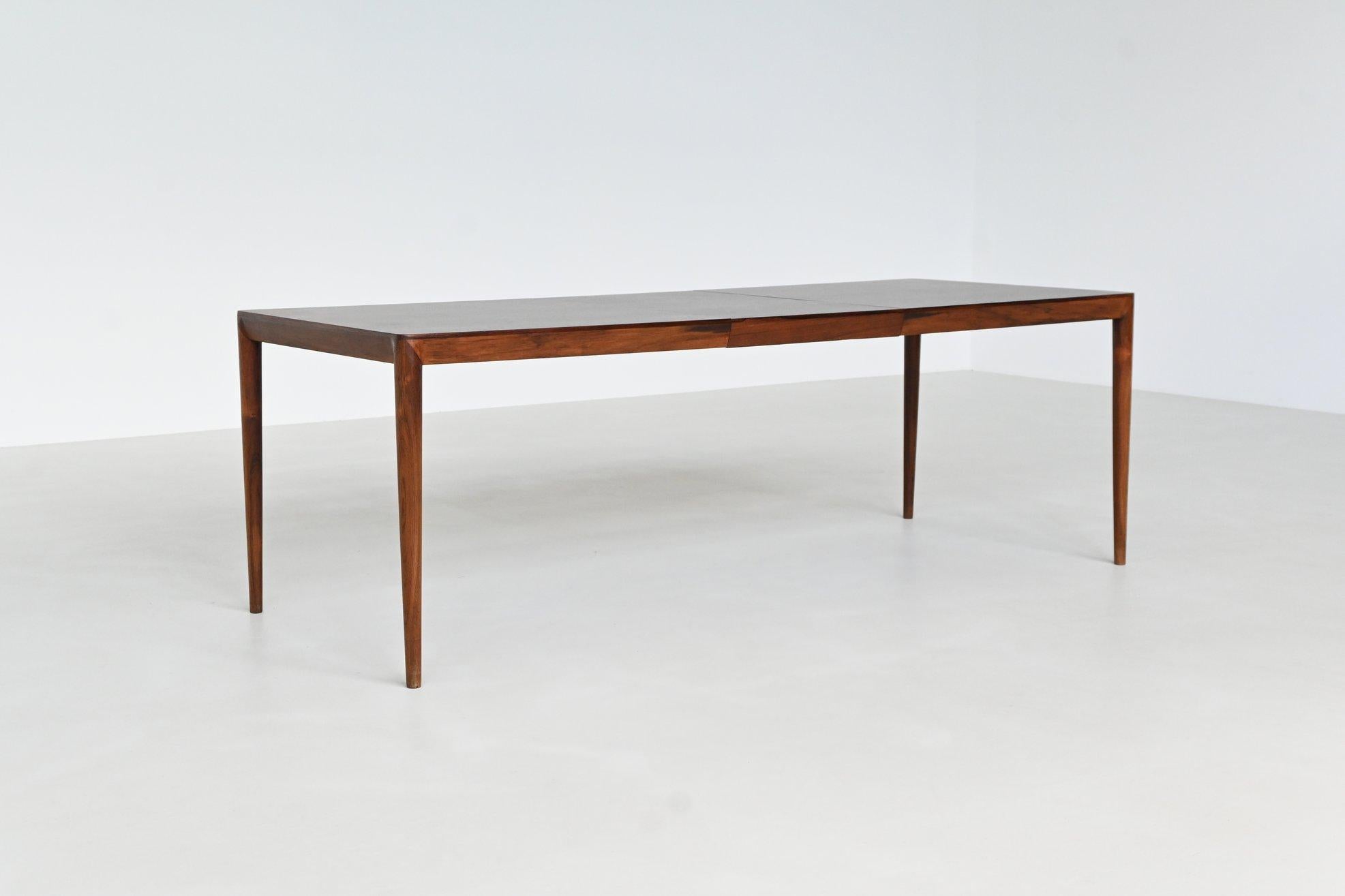 Severin Hansen dining table in rosewood Haslev Denmark 1960 en vente 8