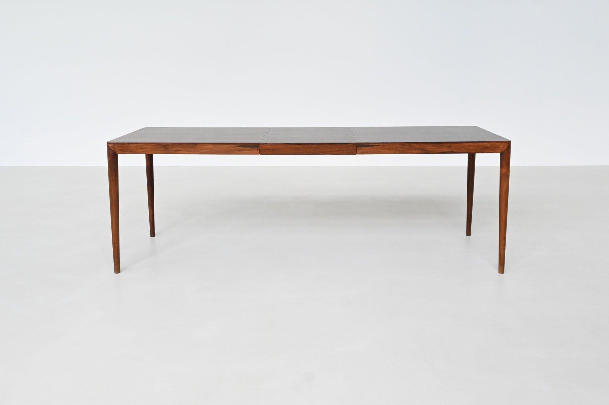 Severin Hansen dining table in rosewood Haslev Denmark 1960 en vente 9