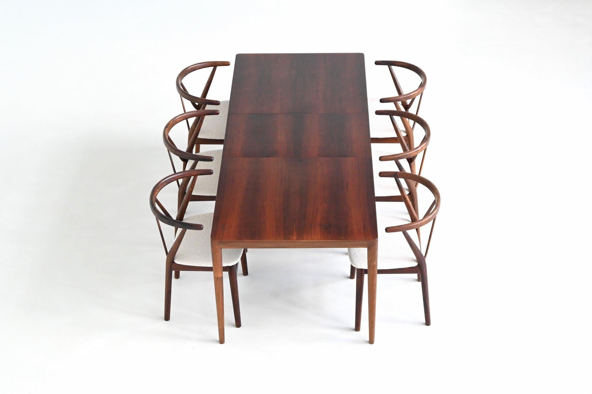 Severin Hansen dining table in rosewood Haslev Denmark 1960 en vente 10