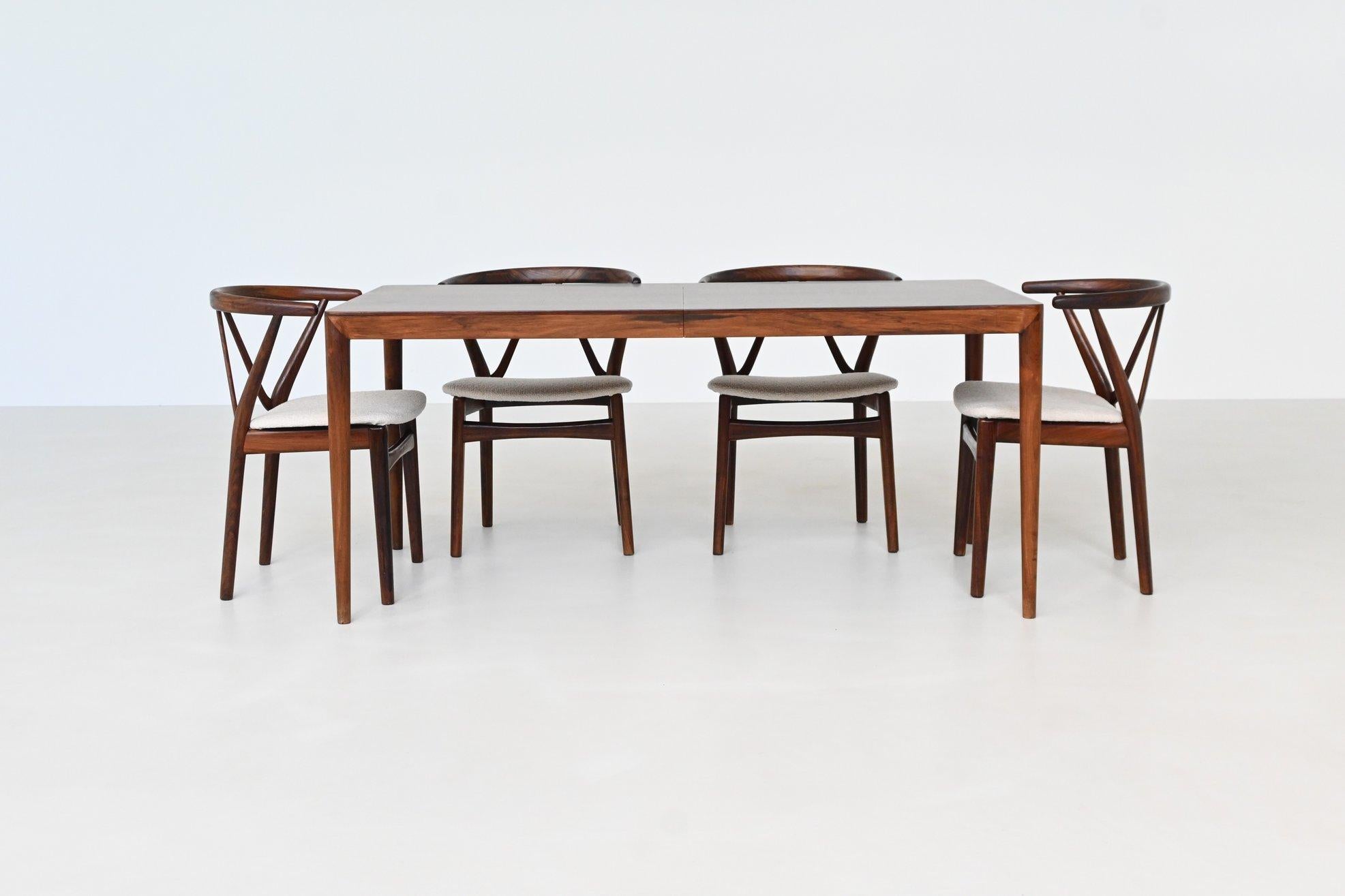 Scandinave moderne Severin Hansen dining table in rosewood Haslev Denmark 1960 en vente