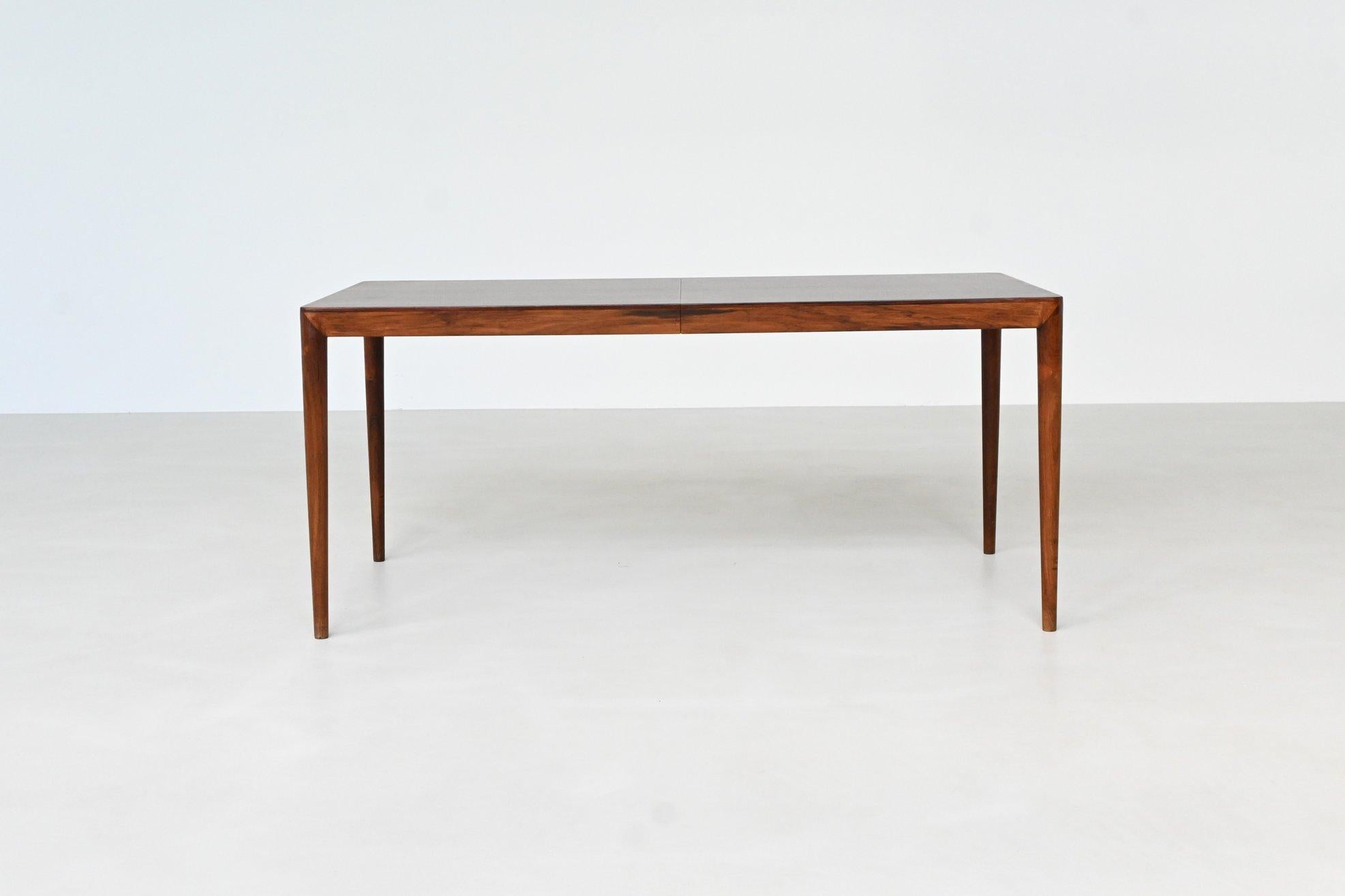 Danois Severin Hansen dining table in rosewood Haslev Denmark 1960 en vente