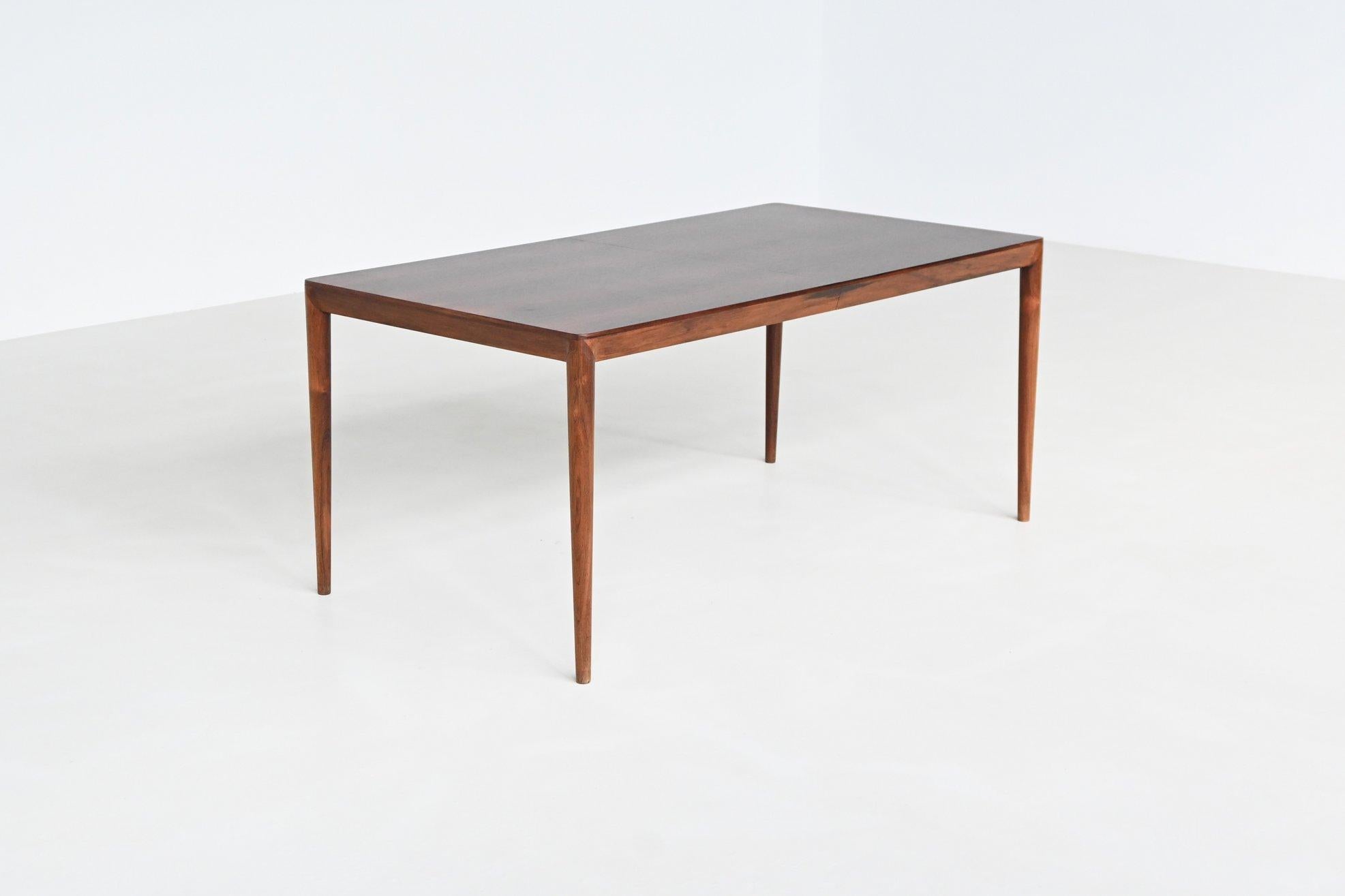 Bois de rose Severin Hansen dining table in rosewood Haslev Denmark 1960 en vente
