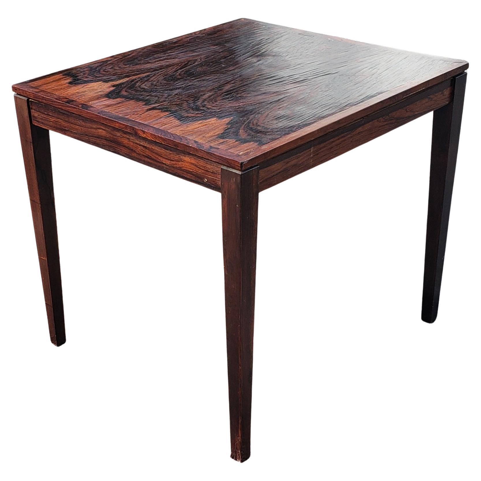 Severin Hansen for Haslev Midcentury Danish Modern Rosewood Side Table For Sale 4