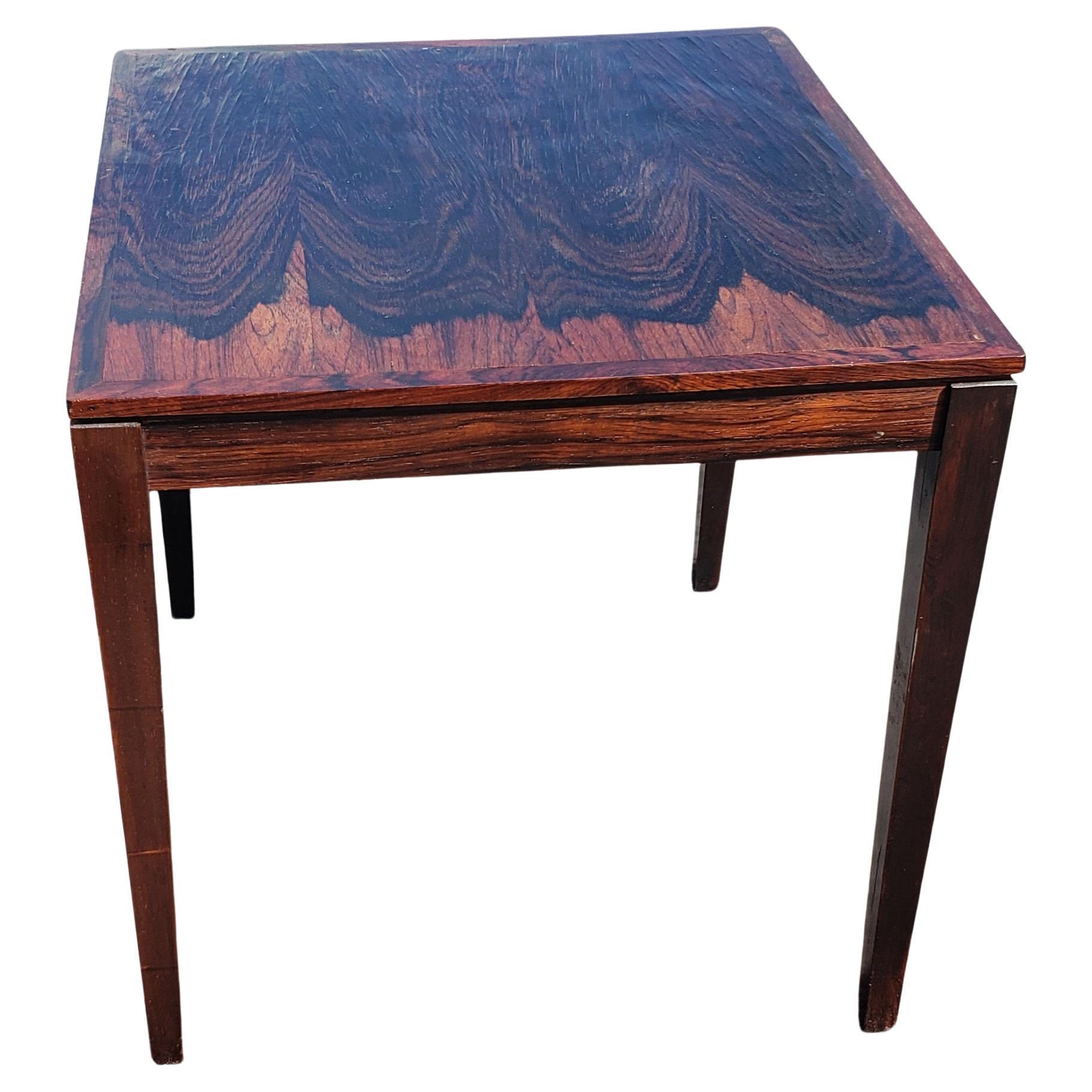 Scandinavian Modern Severin Hansen for Haslev Midcentury Danish Modern Rosewood Side Table For Sale