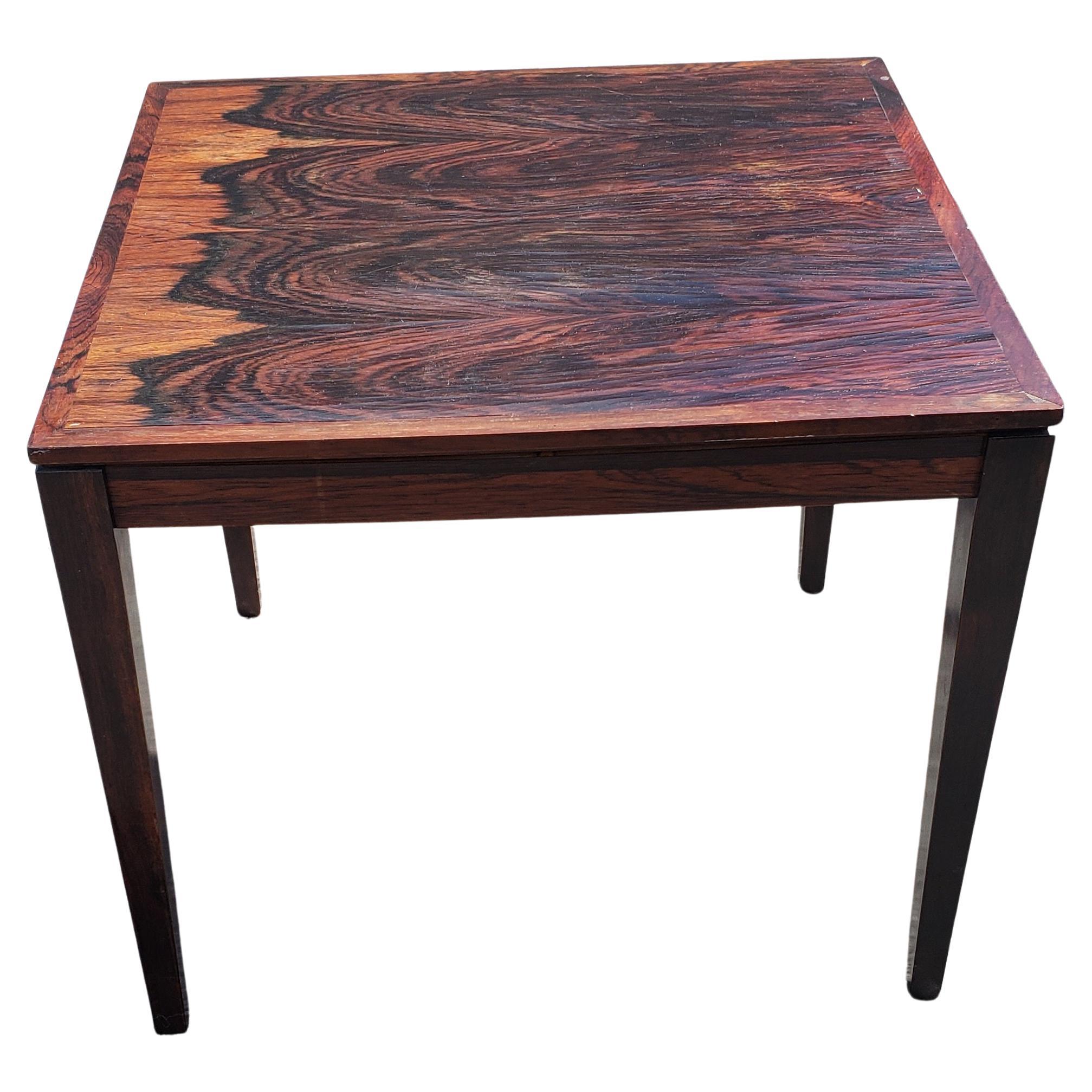 Stained Severin Hansen for Haslev Midcentury Danish Modern Rosewood Side Table For Sale