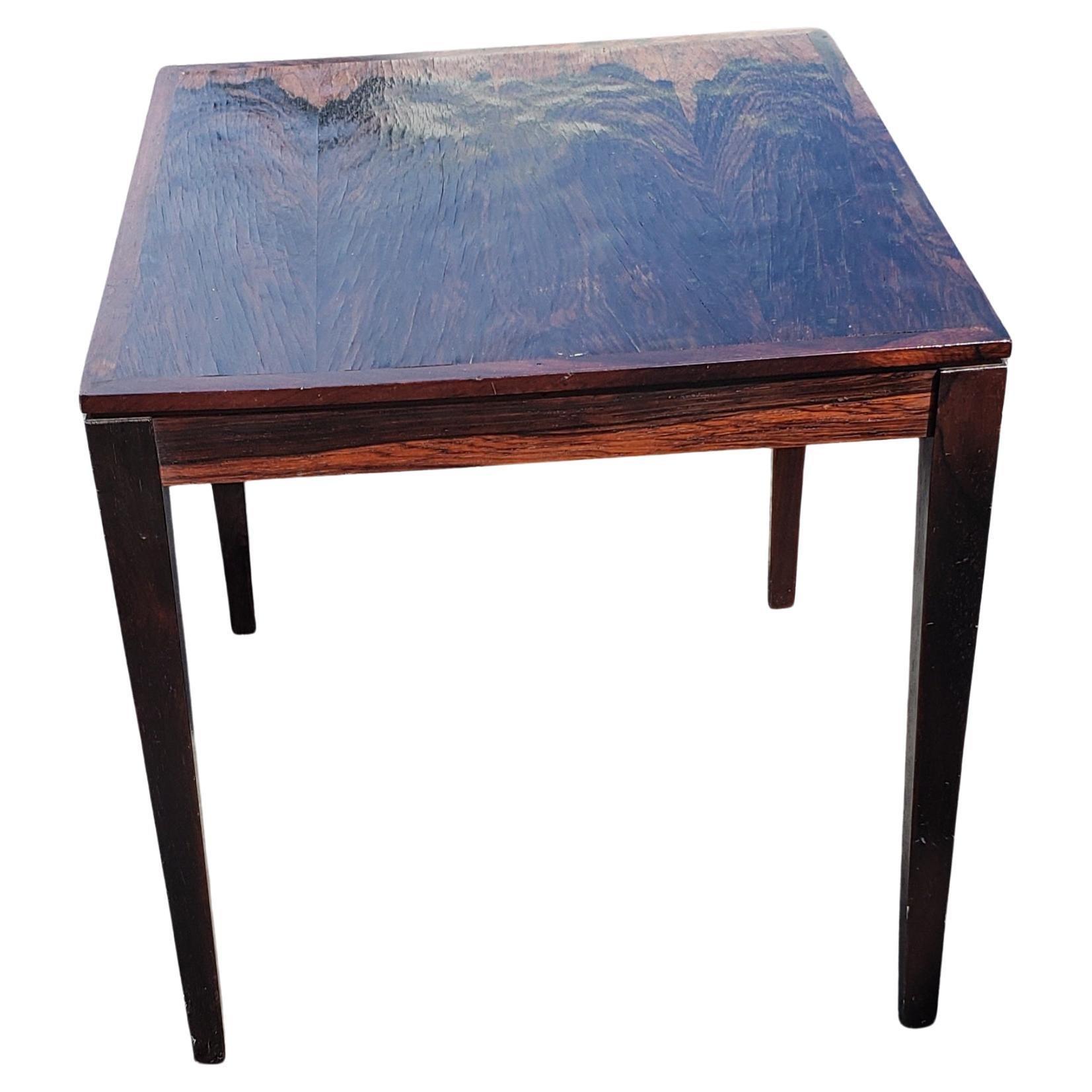 Severin Hansen for Haslev Midcentury Danish Modern Rosewood Side Table For Sale 2