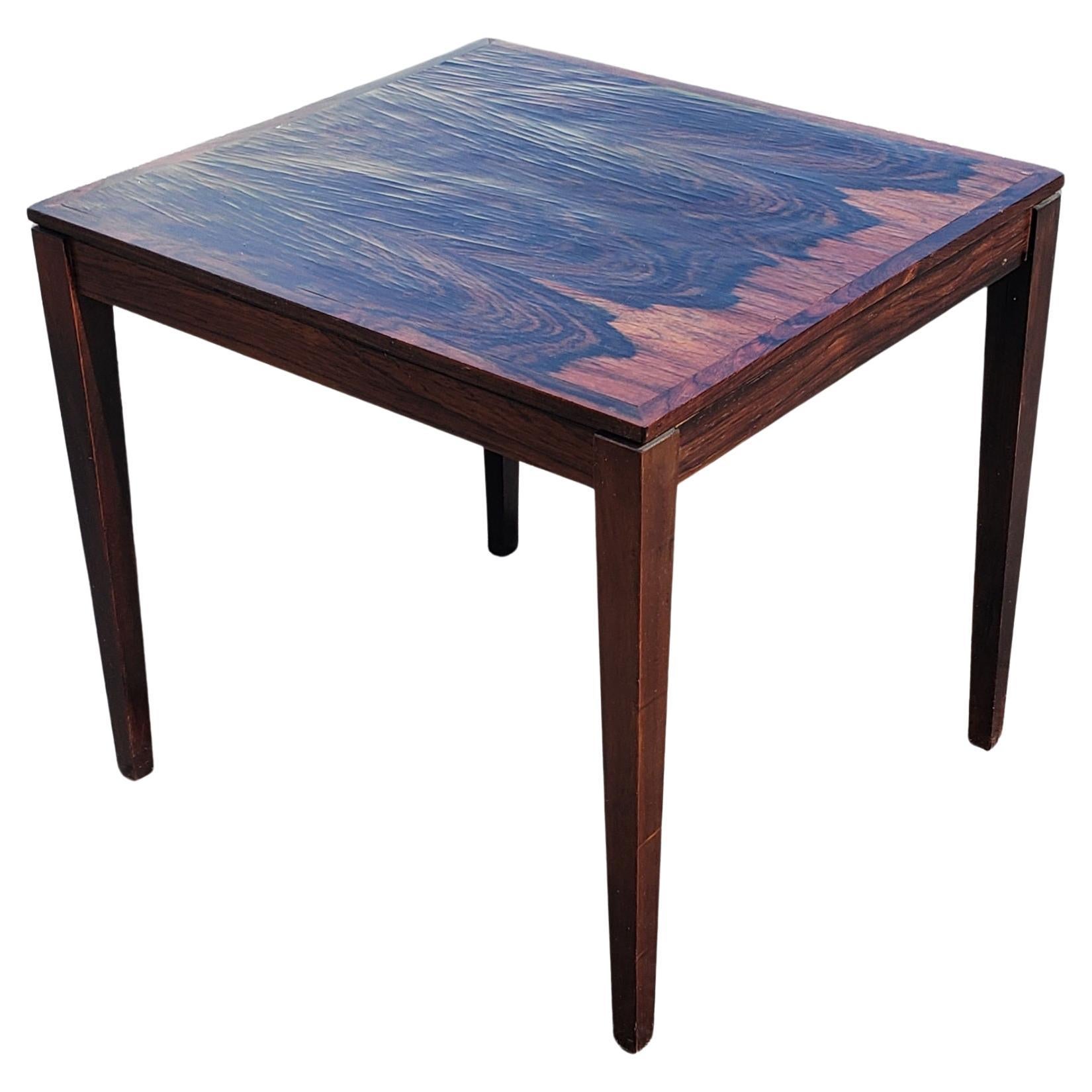 Severin Hansen for Haslev Midcentury Danish Modern Rosewood Side Table For Sale 3