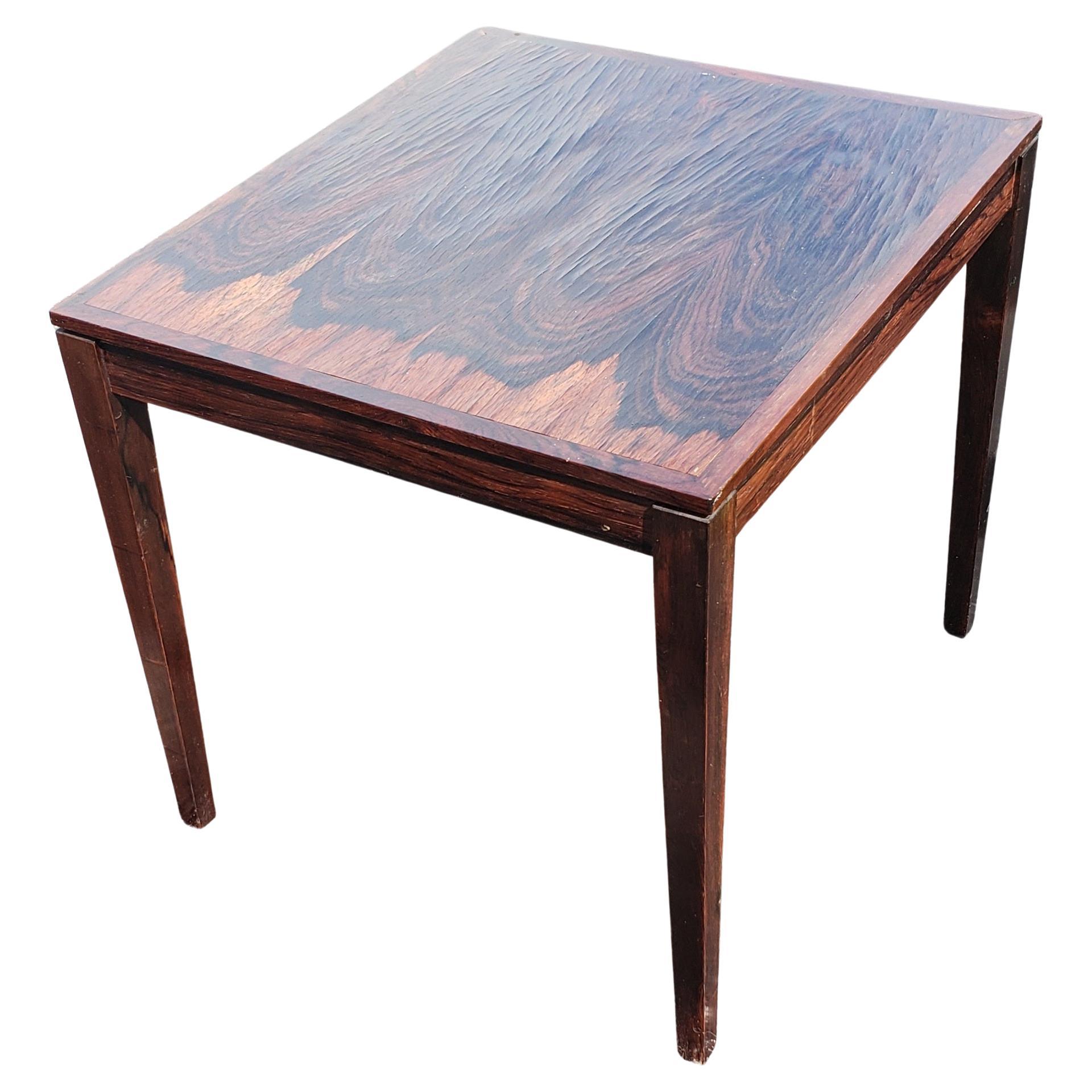 Severin Hansen for Haslev Midcentury Danish Modern Rosewood Side Table For Sale