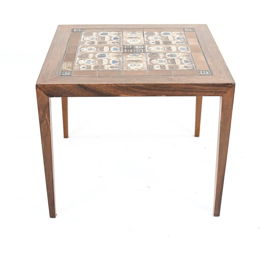 Severin Hansen for Haslev Teak Table W/ Royal Copenhagen Tile Top 4