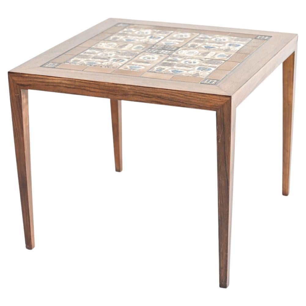 Severin Hansen for Haslev Teak Table W/ Royal Copenhagen Tile Top