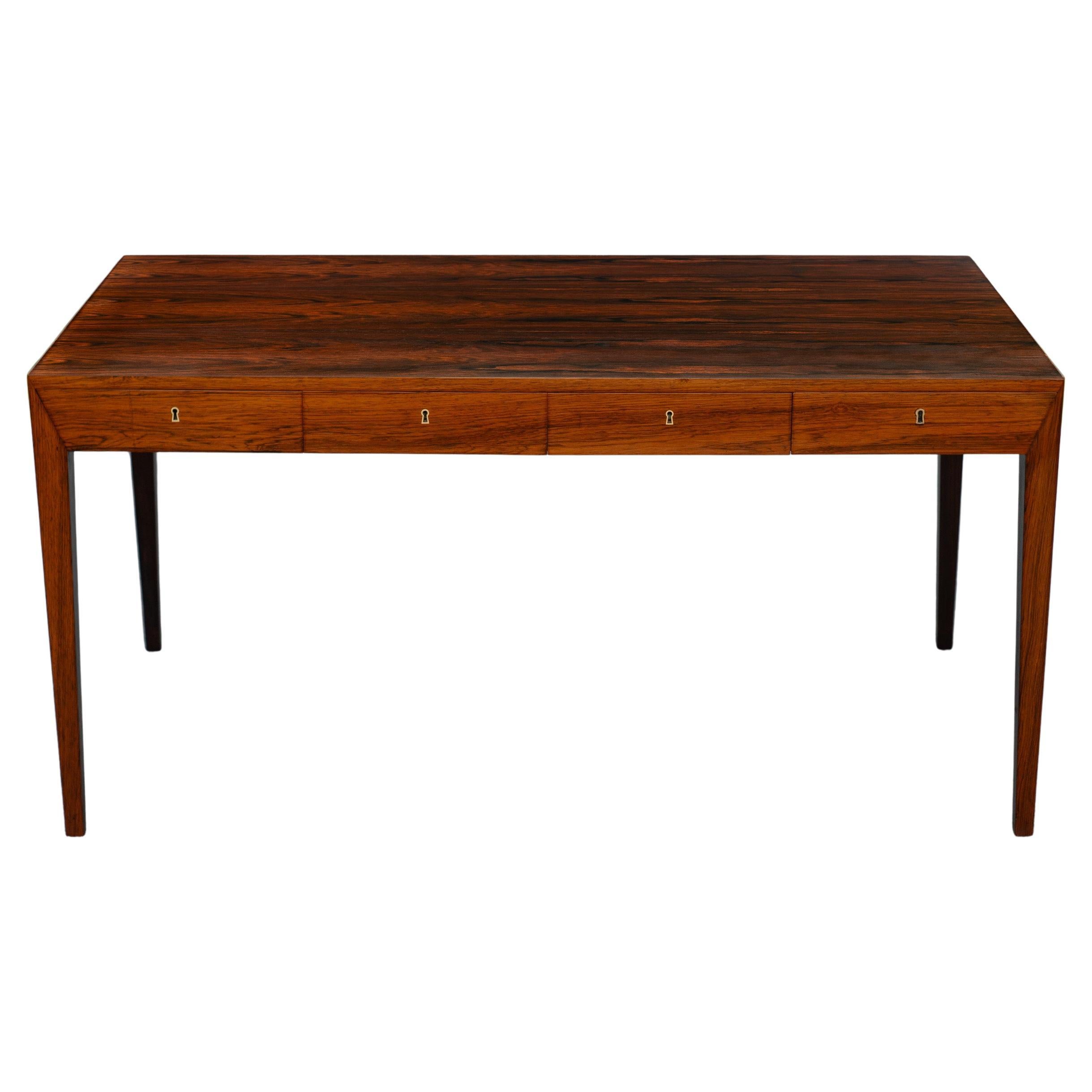 Severin Hansen for Haslevs Møbelfabrik Rosewood 4-Drawer Scandinavian Desk 1960s