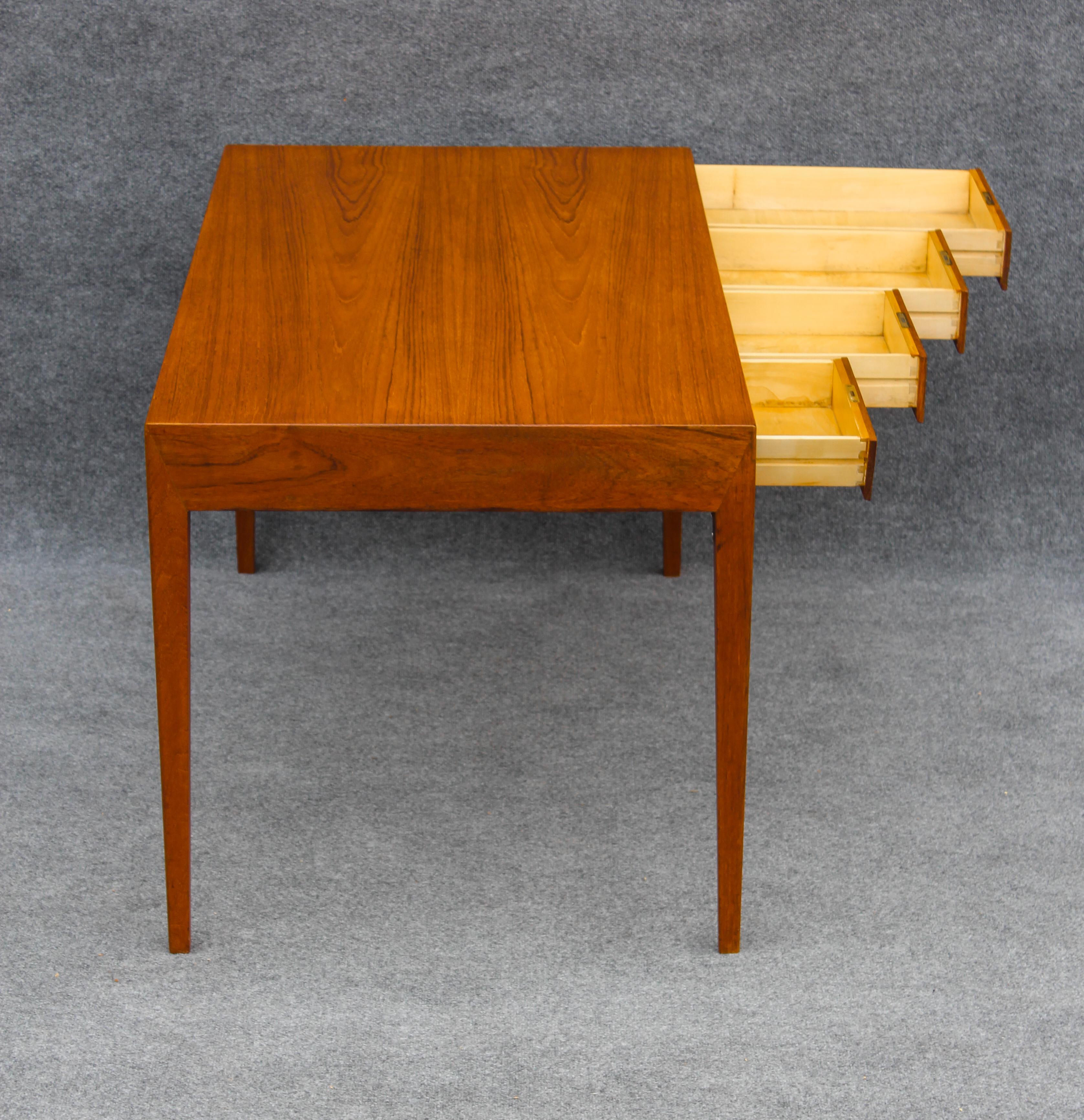 Severin Hansen for Haslevs Møbelfabrik Teak 4-Drawer Scandinavian Desk, 1960s For Sale 5