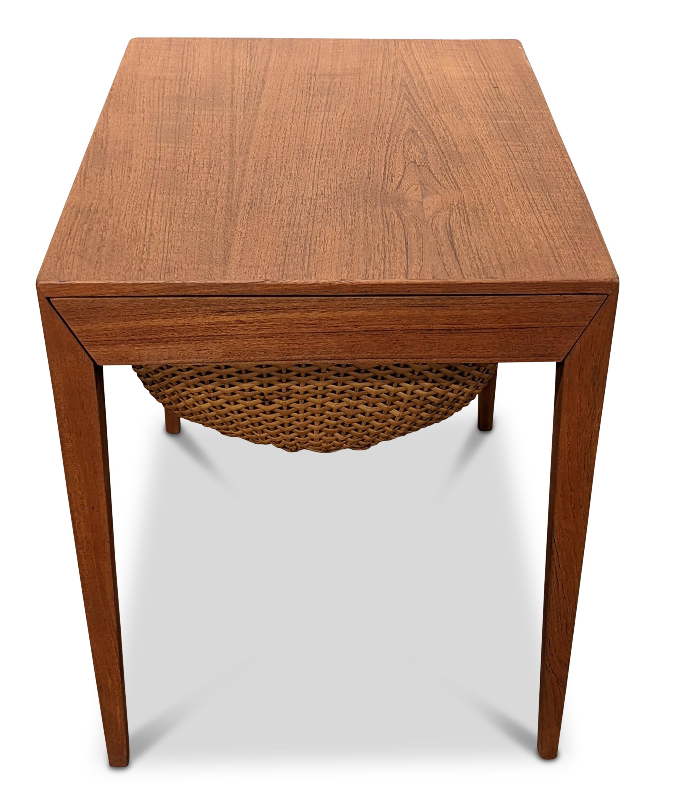 Severin Hansen Hasle Sewing and Yarn Teak Side Table Vintage Danish Mid-Century 5