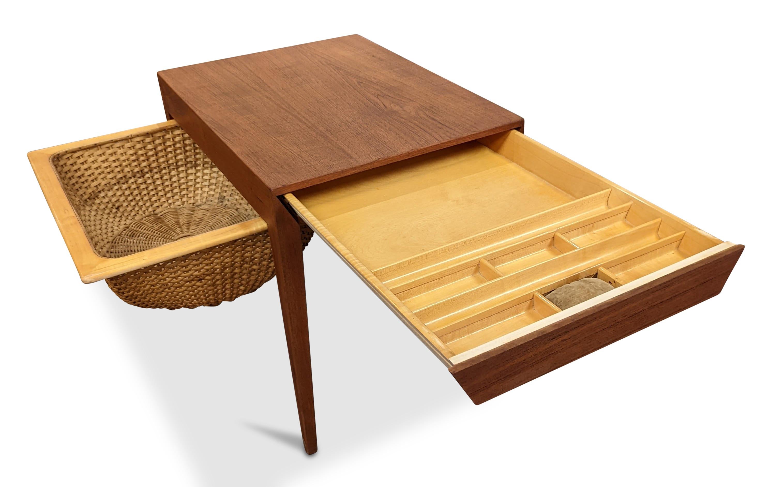 Severin Hansen Hasle Sewing and Yarn Teak Side Table Vintage Danish Mid-Century 2
