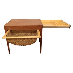 Severin Hansen Hasle Sewing and Yarn Teak Side Table Vintage Danish Mid-Century