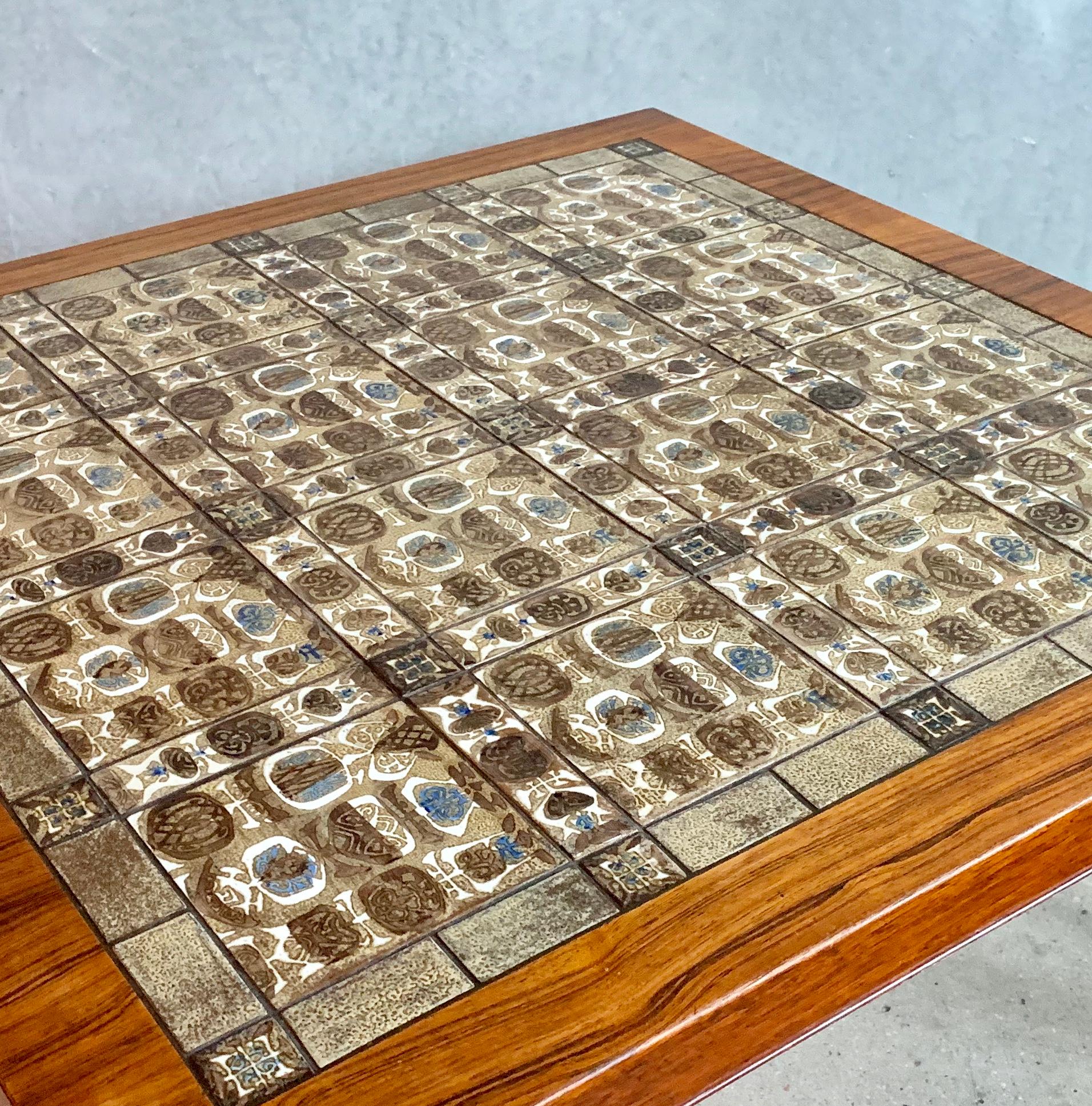 Mid-Century Modern Severin Hansen Jr. Baca Tile Top Coffee Table in Rosewood