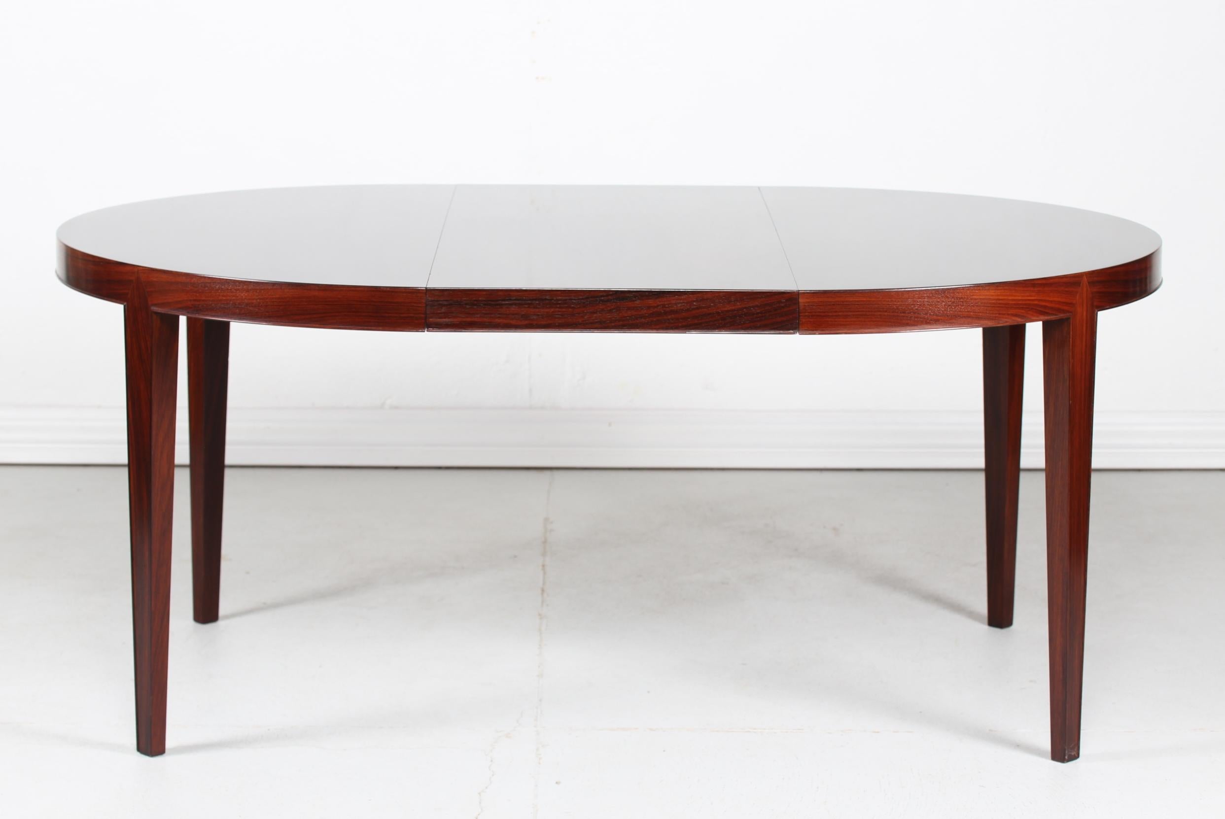 Severin Hansen Jr. Round Extendable Rosewood Dining Table by Haslev Møbler 1960 3