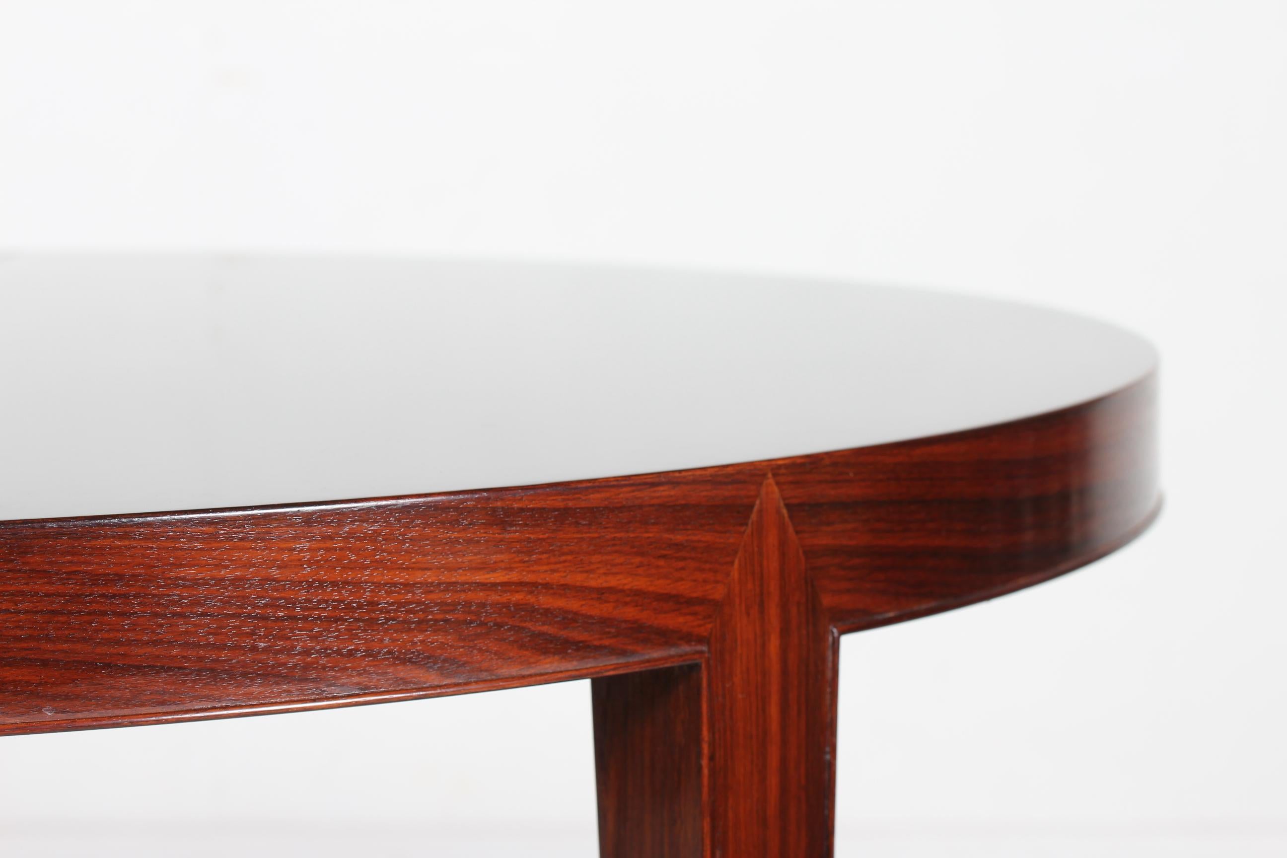 Danish Severin Hansen Jr. Round Extendable Rosewood Dining Table by Haslev Møbler 1960