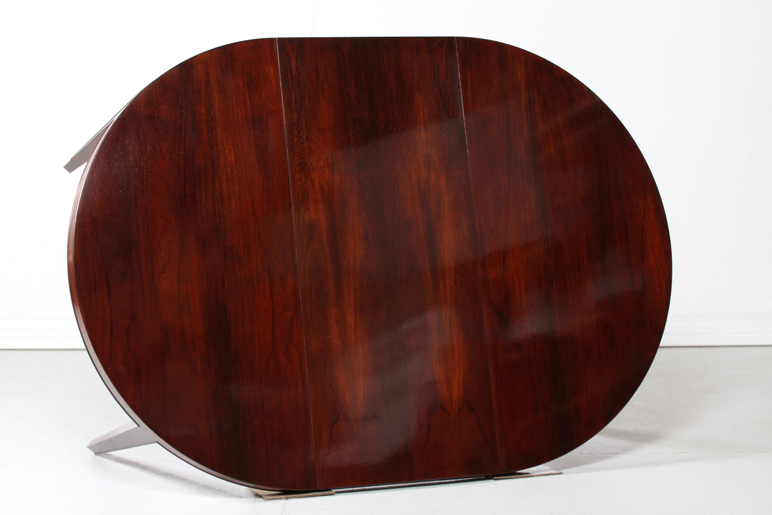 Severin Hansen Jr. Round Extendable Rosewood Dining Table by Haslev Møbler 1960 1