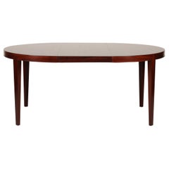 Severin Hansen Jr. Round Extendable Rosewood Dining Table by Haslev Møbler 1960