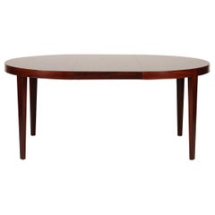 Vintage Severin Hansen Jr. Round Extendable Rosewood Dining Table by Haslev Møbler 1960